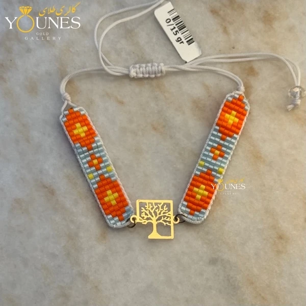 دستبند میوکی درخت زندگی مربعی طلا